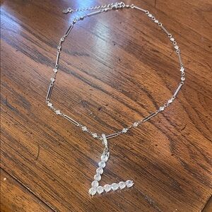New in Package BB Lila V Initial Pendant Necklace in Silver “Hey Lady Hey”